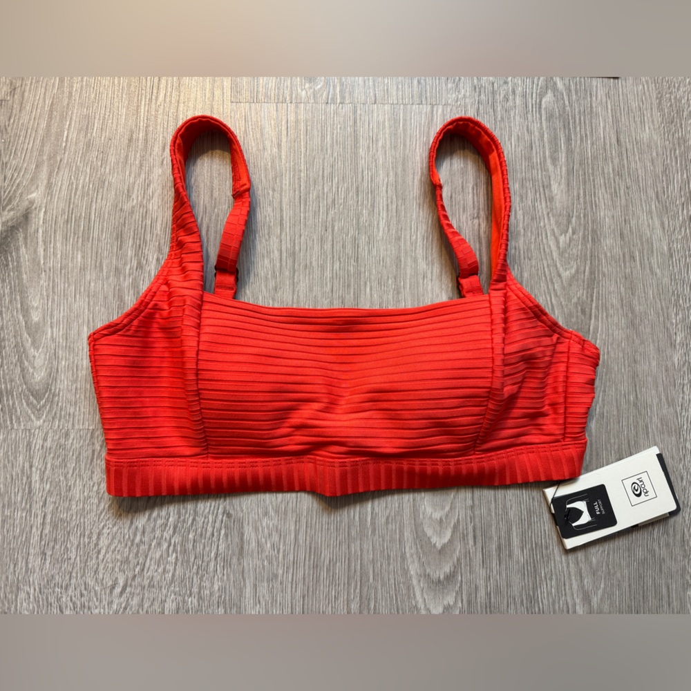 Rip Curl Vibrant Red Ribbed Bikini Top